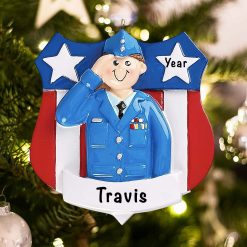 Personalized Air Force Military Christmas Ornament
