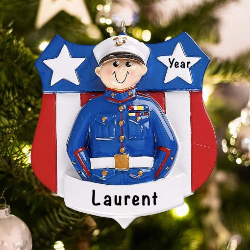 Personalized Marines Military Christmas Ornament