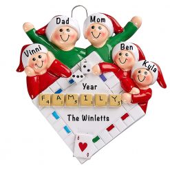 Game Night Family of 3 Personalized Ornament