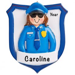 Police Officer Woman Personalized Ornament