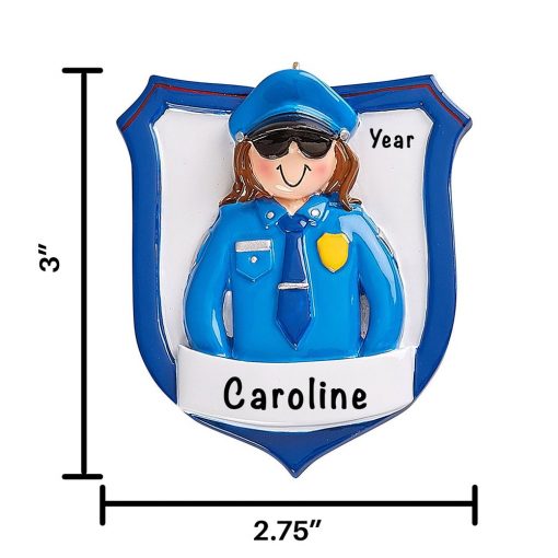 Police Woman Personalized Christmas Ornament