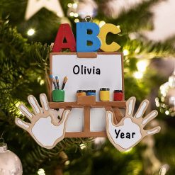 Personalized Kindergarten ABC Christmas Ornament