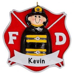 Fire Fighter Guy Personalized Ornament