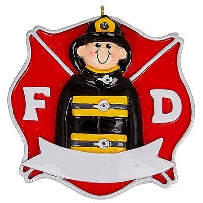 Fire Fighter Guy Personalized Ornament Blank