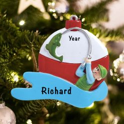 Personalized Fishing Guy Christmas Ornament