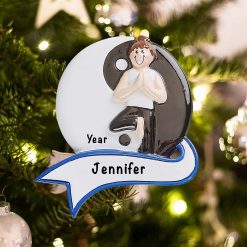 Personalized Yoga Yin and Yang Personalized Christmas Ornament
