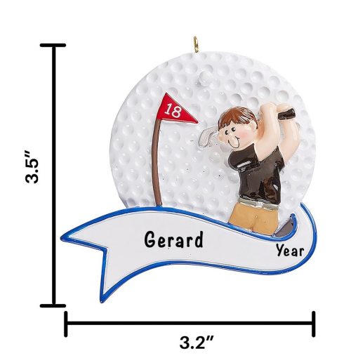 Golf Swing Guy Personalized Christmas Ornament