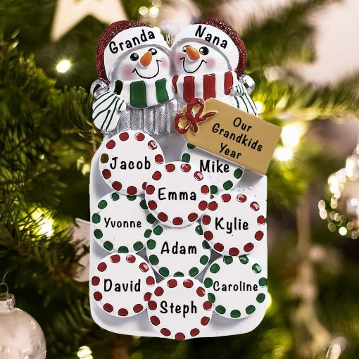 Personalized Mason Snow Couple Christmas Ornament