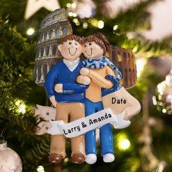 Personalized Love in Rome Italy Couple Christmas Ornament