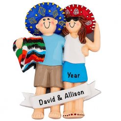 Love in Mexico Couple Personalized Ornament
