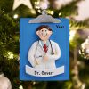 Personalized Doctor Guy Clipboard Christmas Ornament