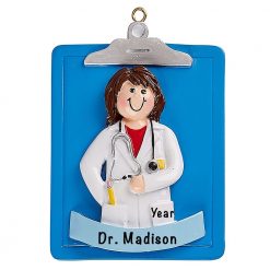 Doctor Girl Clipboard Personalized Ornament