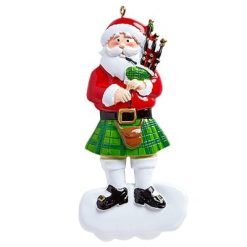 Scottish Bagpipes Santa Personalized Ornament Blank