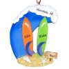 Personalized Surfboard Couple Christmas Ornament