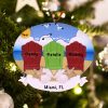 Personalized Beach Adirondack Family of 3 Christmas Ornament