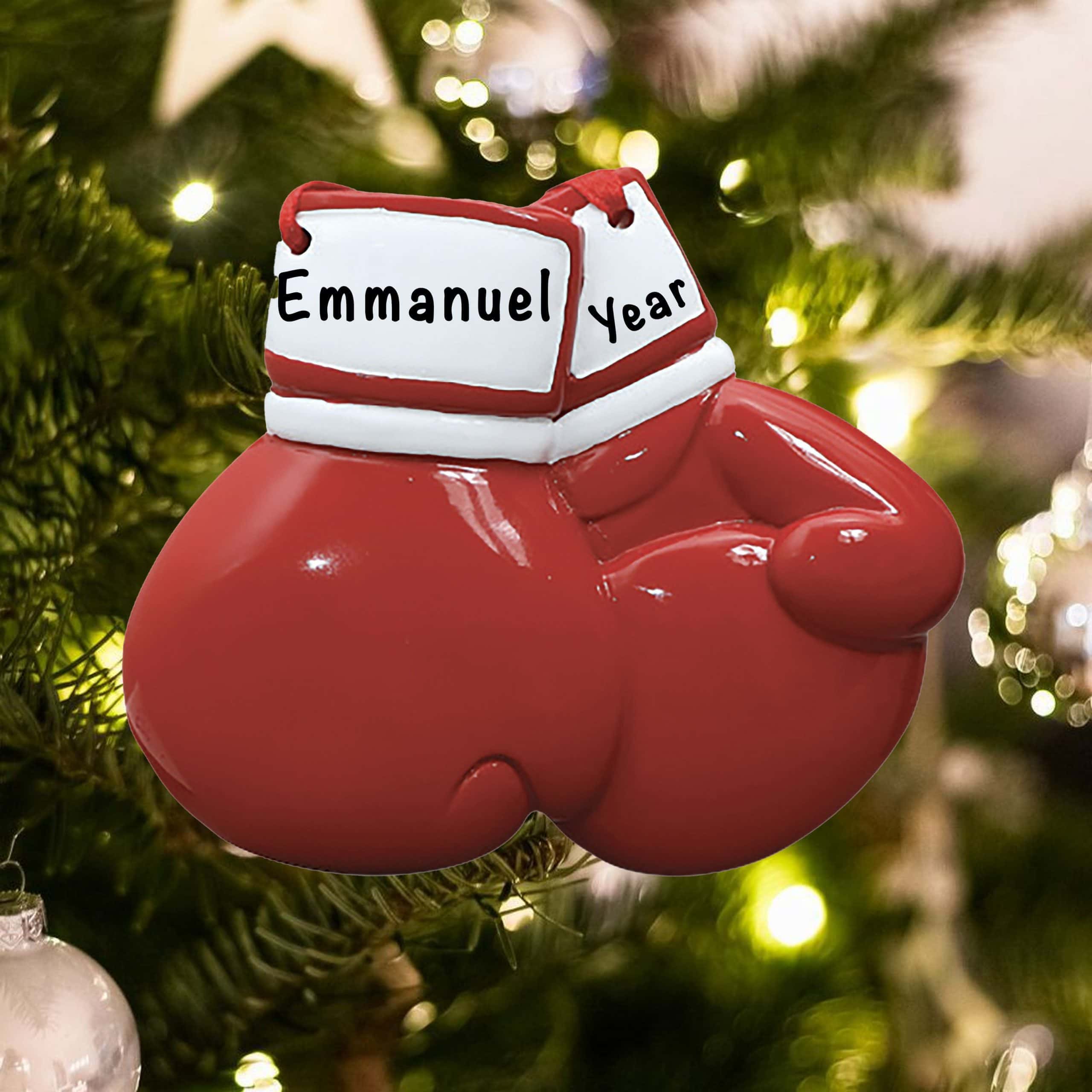 Boxing Gloves Personalized Christmas Ornament 