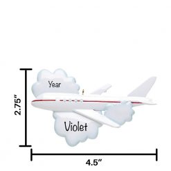 Flying Airplane Personalized Christmas Ornament
