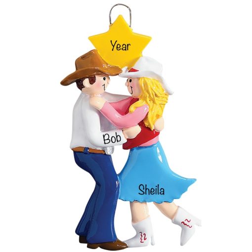 Western Dancing Couple Personalized Ornament