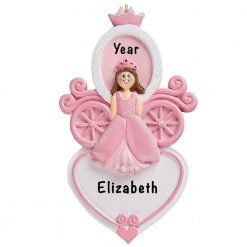 Princess Carriage Heart Personalized Ornament