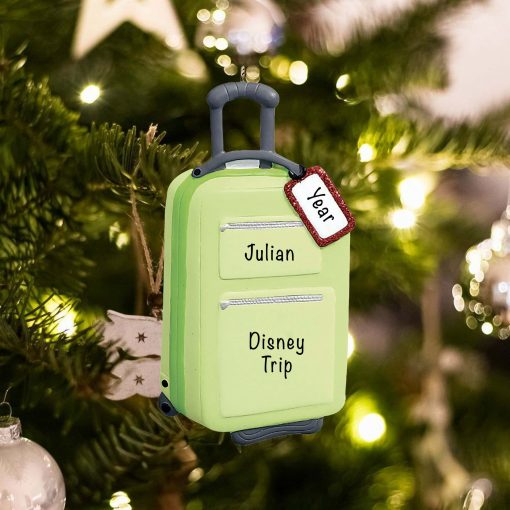 Personalized Travel Suitcase Christmas Ornament