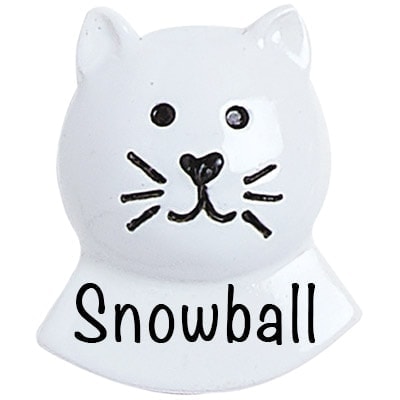White Cat Add On Personalized Ornament