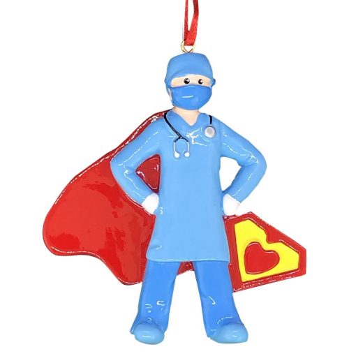 Super Doctor_Nurse COVID-19 Personalized Christmas Ornament Blank