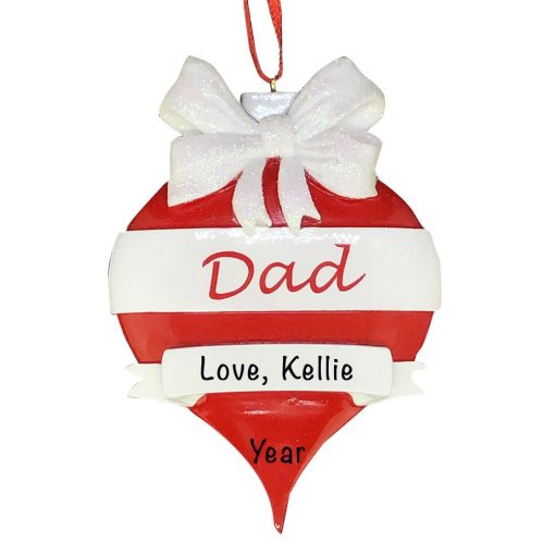 Dad Red Ornament Personalized Christmas Ornament