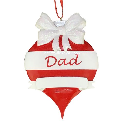 Dad Red Ornament Personalized Christmas Ornament Blank