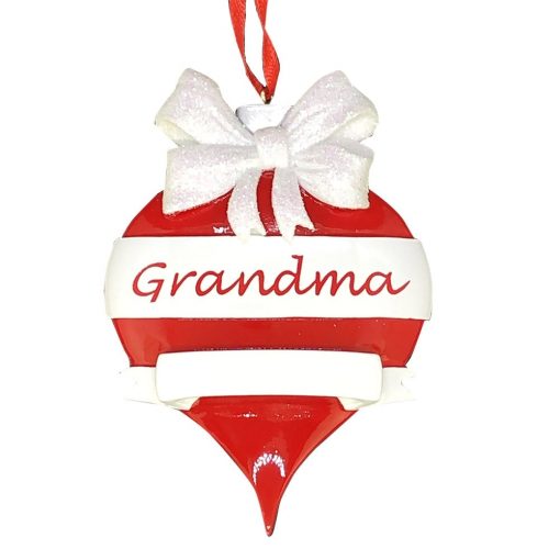 Grandma Red Ornament Personalized Christmas Ornament Blank