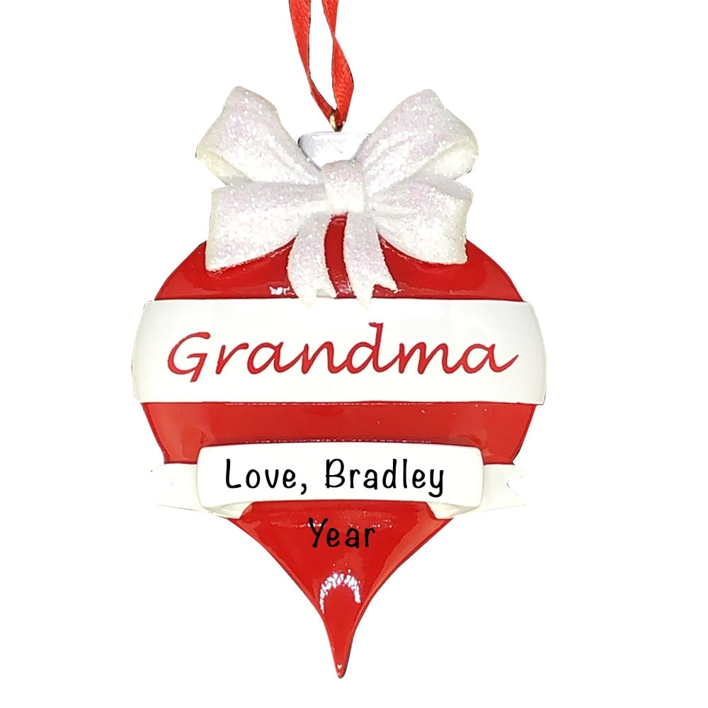 Grandma Red Ornament Personalized Christmas Ornament