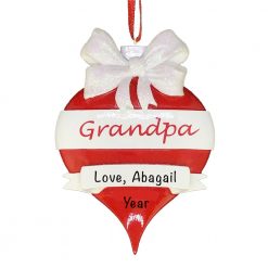 Grandpa Red Ornament Personalized Christmas Ornament