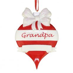 Grandpa Red Ornament Personalized Christmas Ornament Blank