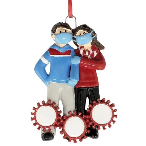 Couple COVID-19 Personalized Christmas Ornament Blank
