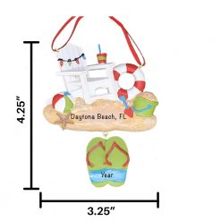 Personalized Beach Chair Toys and Sandals Christmas Ornament