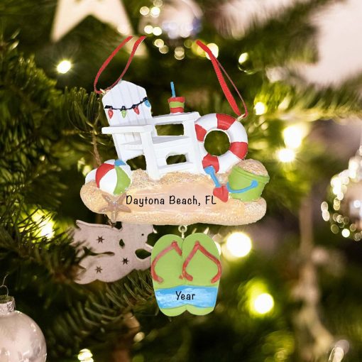Personalized Beach Chair and Toys Christmas Ornament