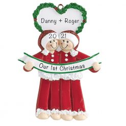 Personalized Gay Couple Christmas Ornament Male