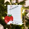Personalized Teacher School Notebook Christmas Ornament