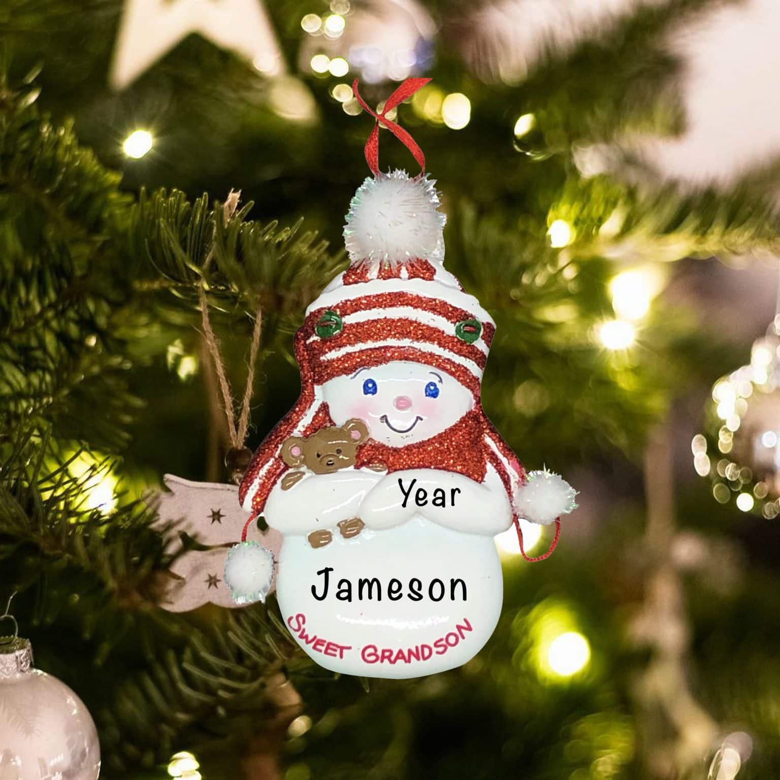 Grandson Personalized Christmas Ornament Fast Shipping