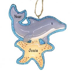 Dolphin Beach Personalized Christmas Ornament