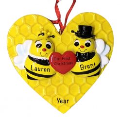 Bee Couple Our First Christmas Personalized Christmas Ornament
