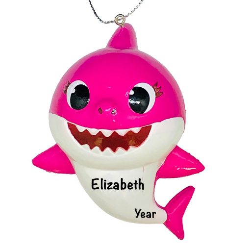 Baby Shark Pink Personalized Christmas Ornament