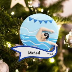 Boy Swimmer Christmas Ornament