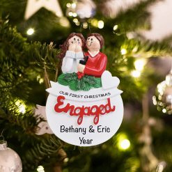 Engaged Couple Christmas Ornament