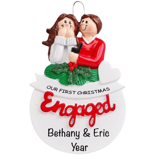First Christmas Engaged Personalized Christmas Ornament - Blank