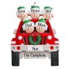SUV Family of 5 Christmas Ornament