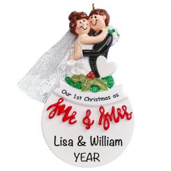 Mr & Mrs Wedding Christmas Ornament