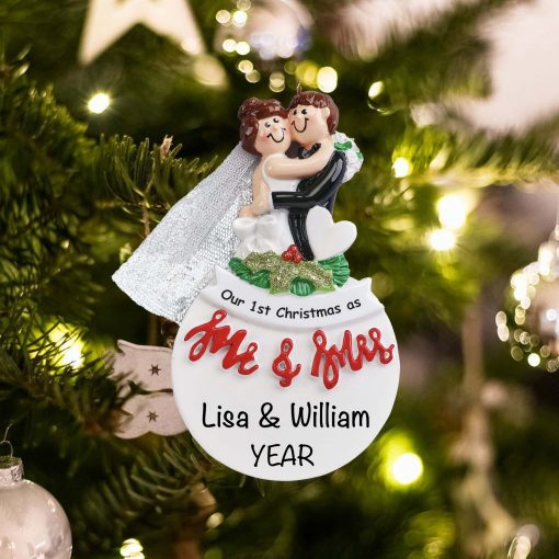 Mr & Mrs Wedding Christmas Ornament