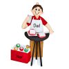 BBQ Grilling Guy Personalized Christmas Ornament
