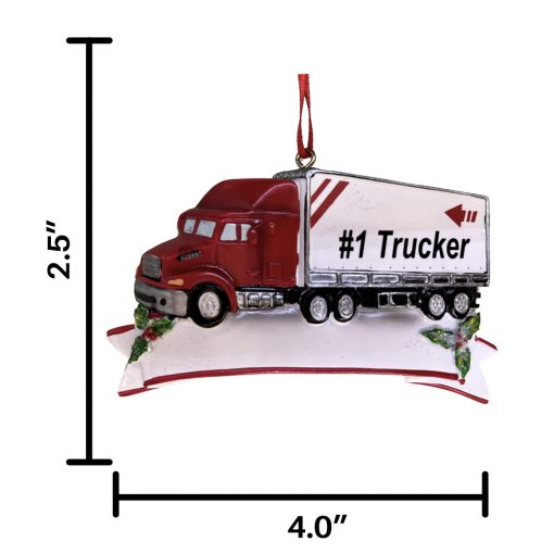 Trucker Semi Truck Christmas Ornament Gift