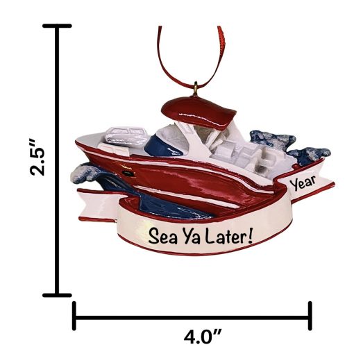 Nautical Speed Boat Personal Christmas Ornament